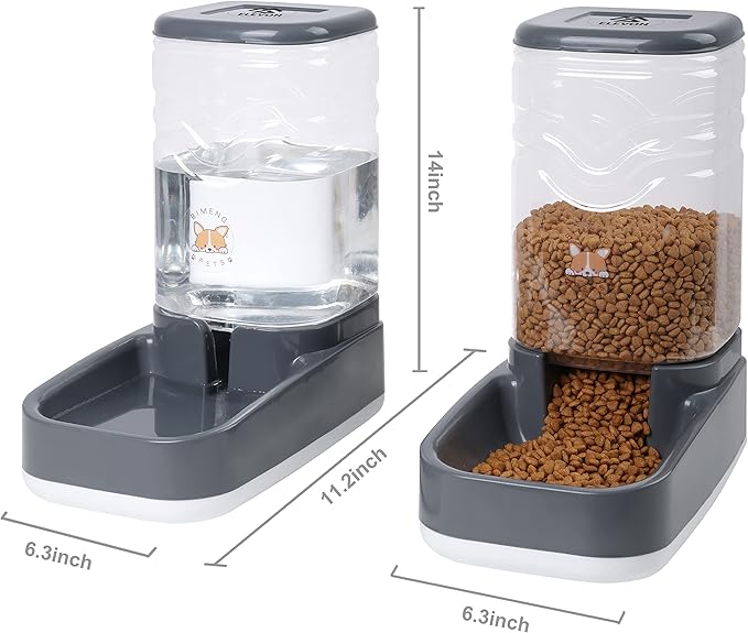 Automatic Cat Feeder, Gravity Food and Water Dispenser Bowl Set