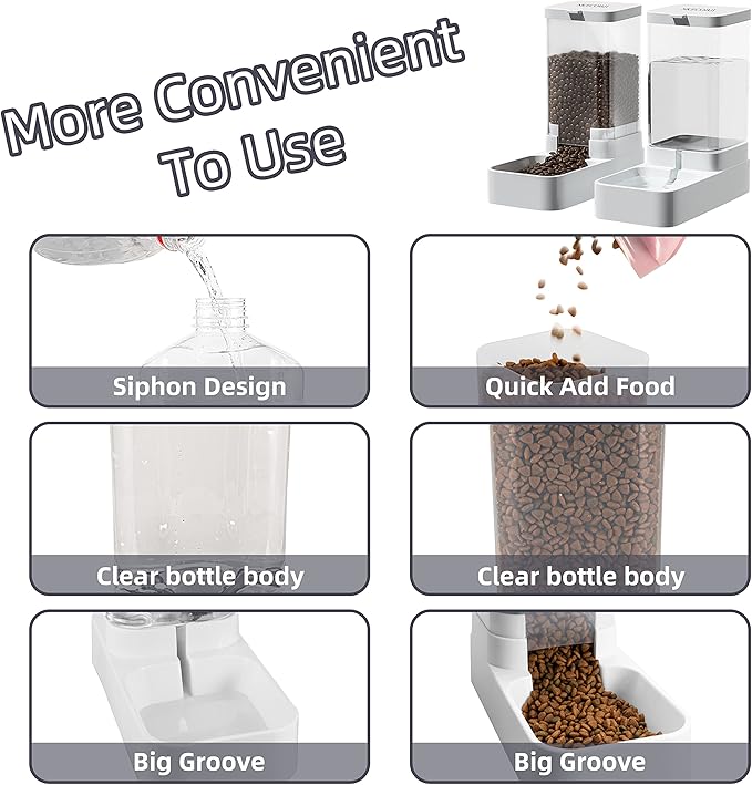 Automatic Gravity Pet Feeder and Water Dispenser Set