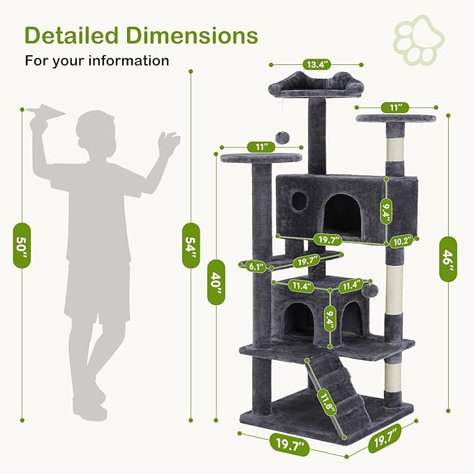 Indoor Cat Tree Tower –Multi-Level Pet House for Large Cats