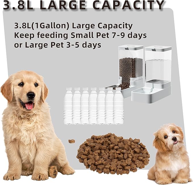 Automatic Gravity Pet Feeder and Water Dispenser Set