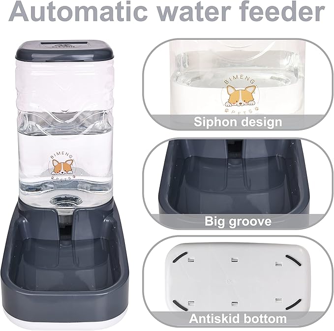 Automatic Cat Feeder, Gravity Food and Water Dispenser Bowl Set