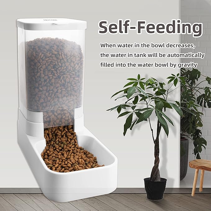 Automatic Gravity Pet Feeder and Water Dispenser Set