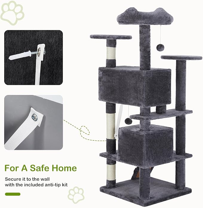Indoor Cat Tree Tower –Multi-Level Pet House for Large Cats