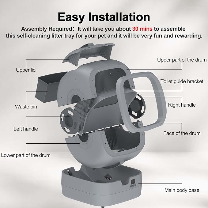 Automatic Cat Litter Box  with Self Cleaning and APP Control