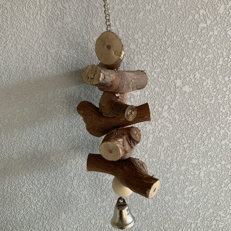 Transform Your Bird's Playtime with Our Natural Wood Bird Toy!