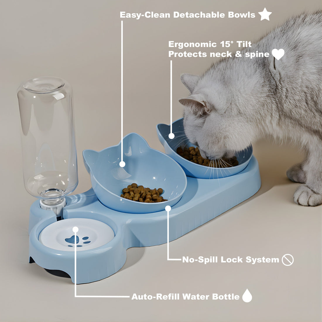 Elevate Your Cat's Mealtime with the Whisker® HydroFeed Pro 3 in 1