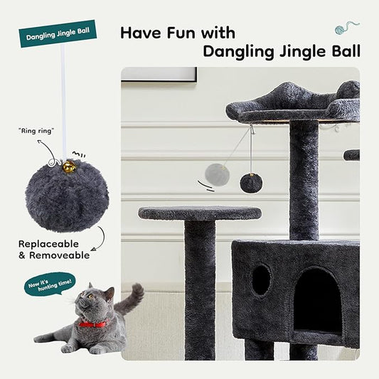 Indoor Cat Tree Tower – Multi-Level Pet House for Large Cats