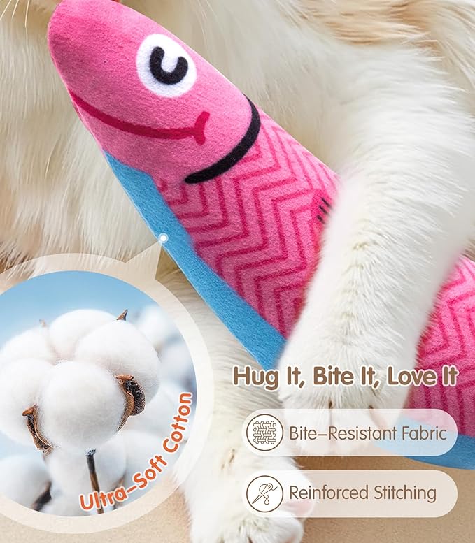 Unleash the Fun with Our Natural Catnip Interactive Soft Chew Kicker Cat Toy