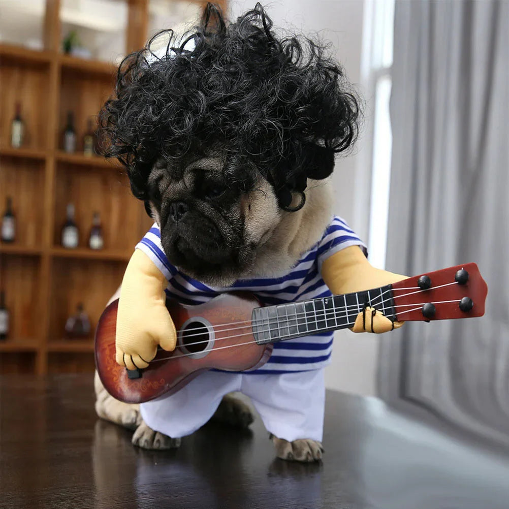 Unleash the Fun with the Guitar Player Pet Costume!