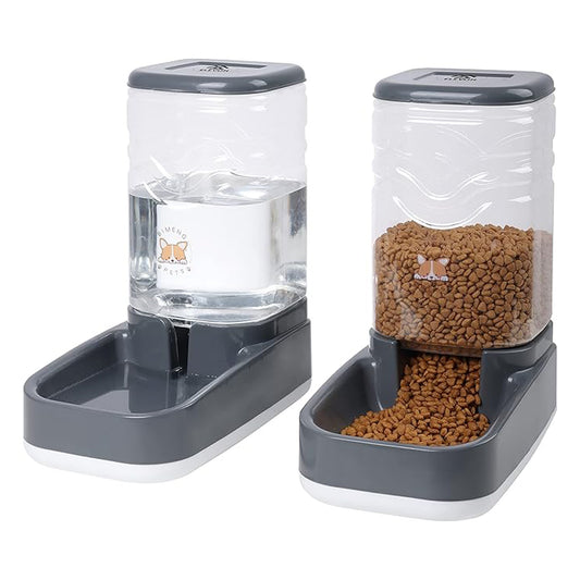 Automatic Cat Feeder, Gravity Food and Water Dispenser Bowl Set