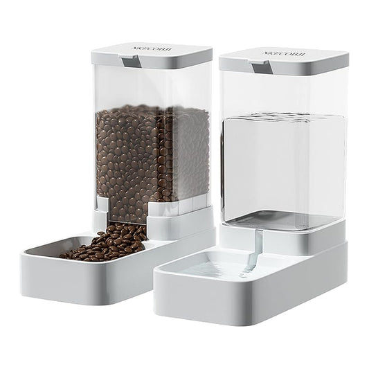 Automatic Gravity Pet Feeder and Water Dispenser Set