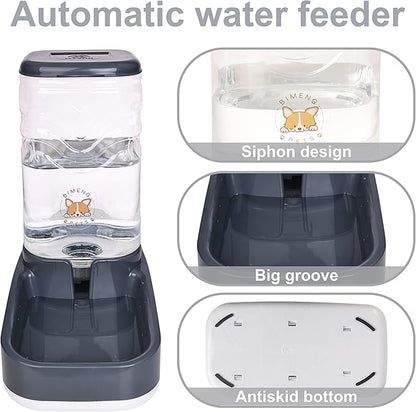 Automatic Cat Feeder, Gravity Food and Water Dispenser Bowl Set