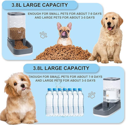 Automatic Cat Feeder, Gravity Food and Water Dispenser Bowl Set
