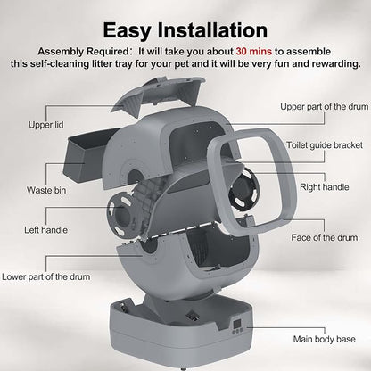 Automatic Cat Litter Box  with Self Cleaning and APP Control